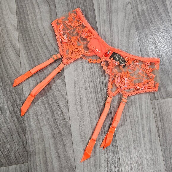 Honey Birdette Whitney Orange Suspender Garter Belt Size XS - Picture 1 of 5